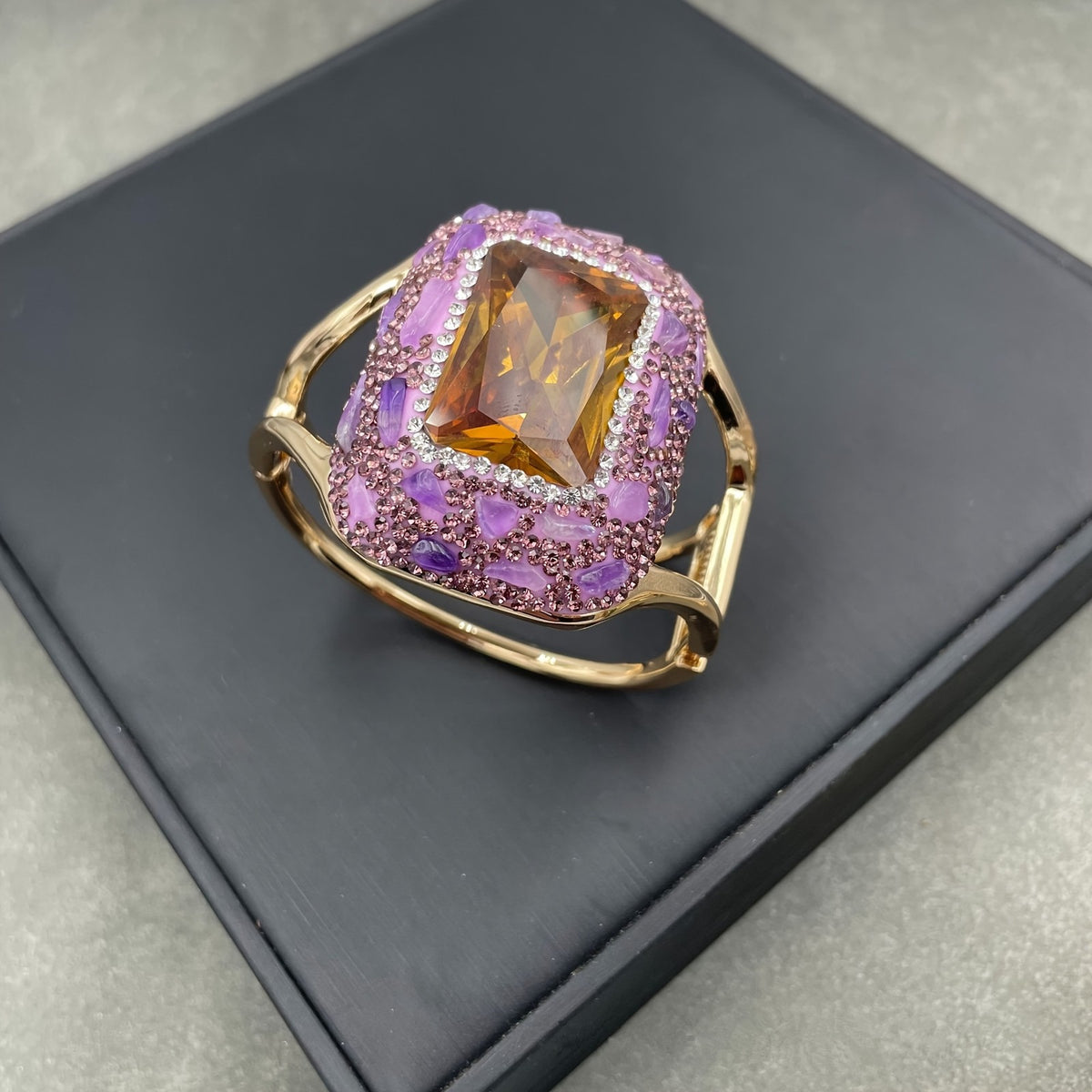 Classy Purple Stone Cuff Ring