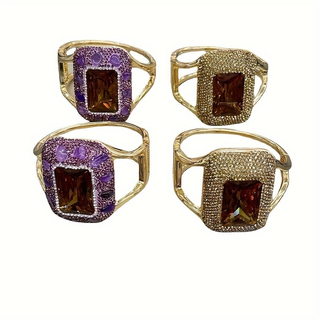 Classy Purple Stone Cuff Ring