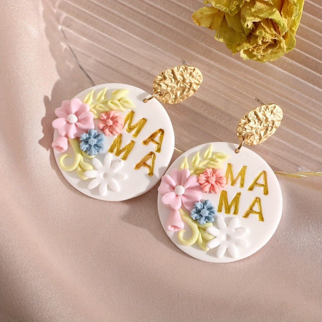 Romantic Floral Polymer Clay Earrings