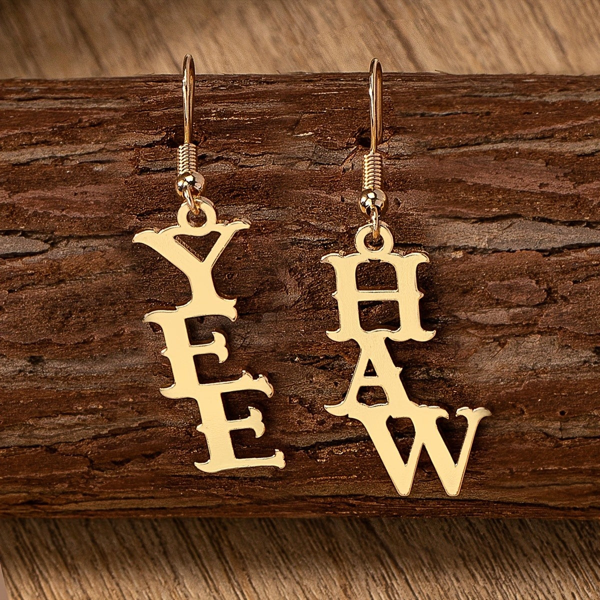 Elegant Western Yeehaw Letter Dangle Earrings