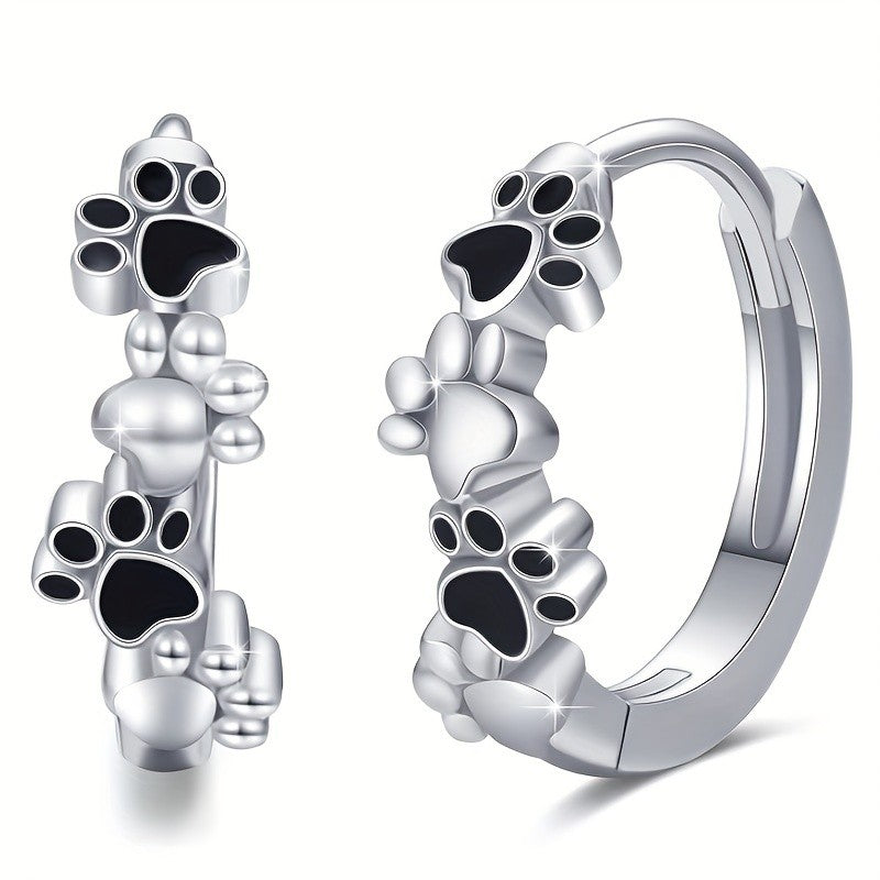 Cute Cat Paw Hoop Earrings