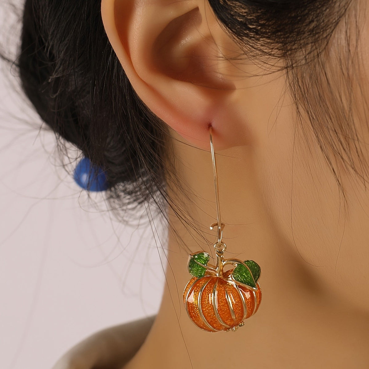 Cute Glazed Pumpkin Drop Earrings