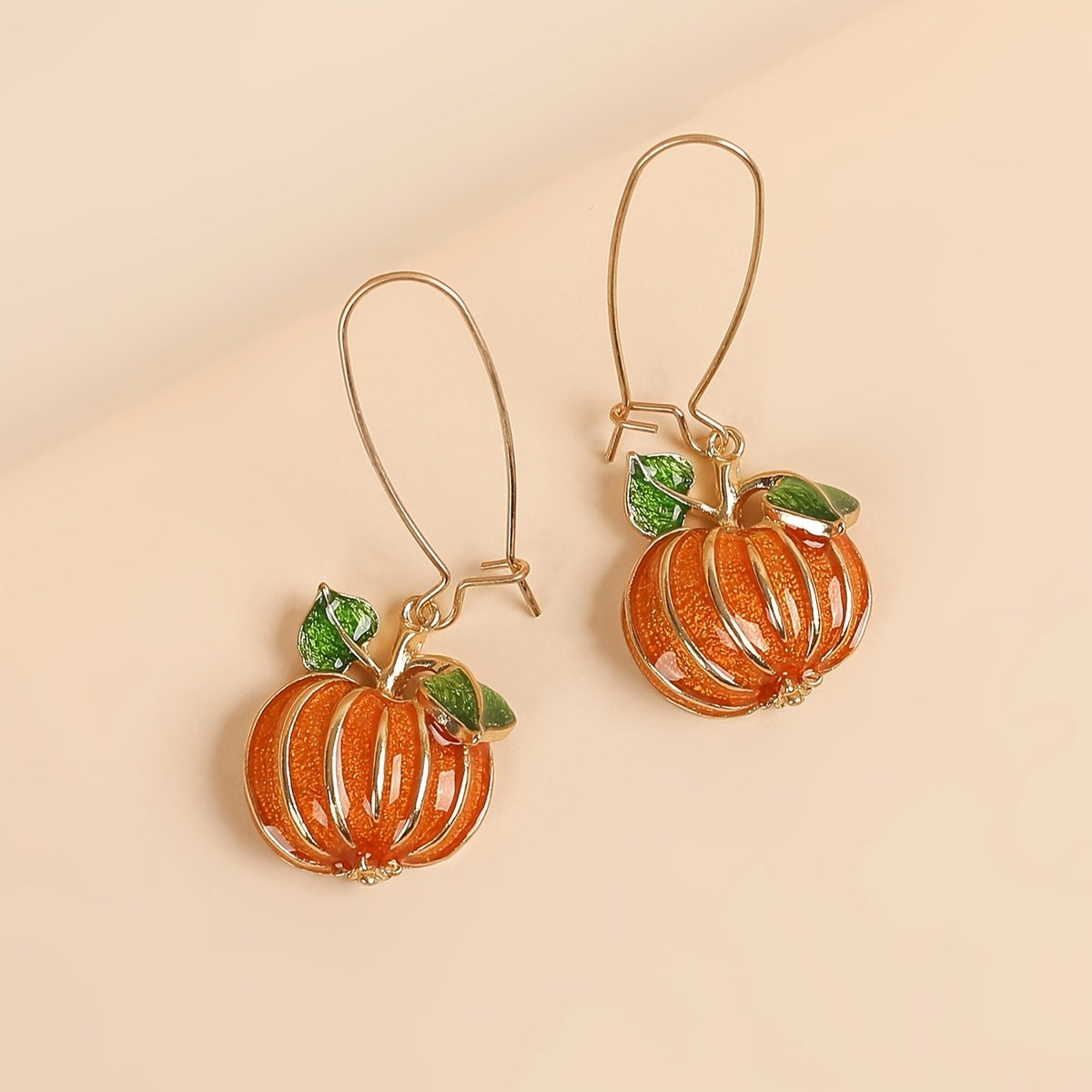 Cute Glazed Pumpkin Drop Earrings