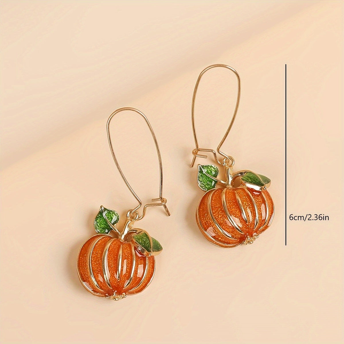 Cute Glazed Pumpkin Drop Earrings