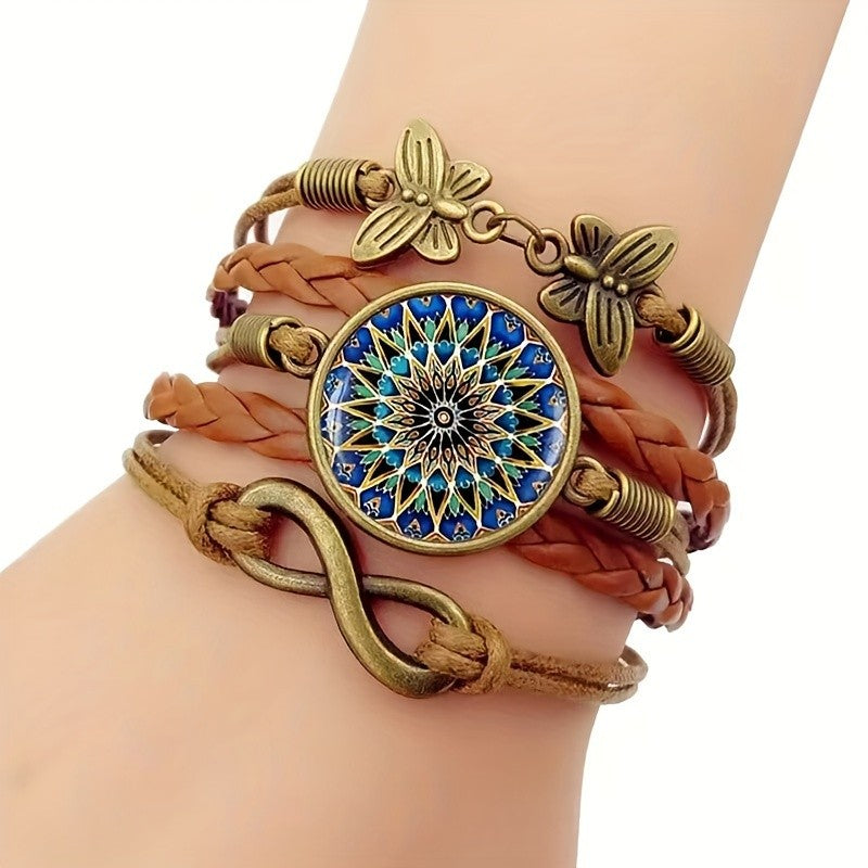 Boho Mandala Butterfly Infinity Bracelet