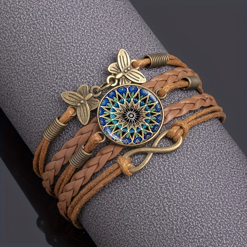 Boho Mandala Butterfly Infinity Bracelet