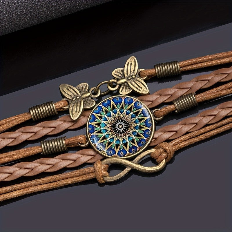 Boho Mandala Butterfly Infinity Bracelet