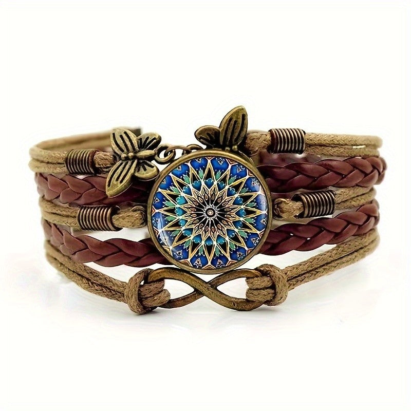 Boho Mandala Butterfly Infinity Bracelet