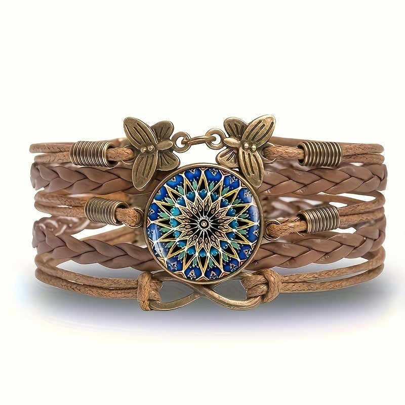 Boho Mandala Butterfly Infinity Bracelet