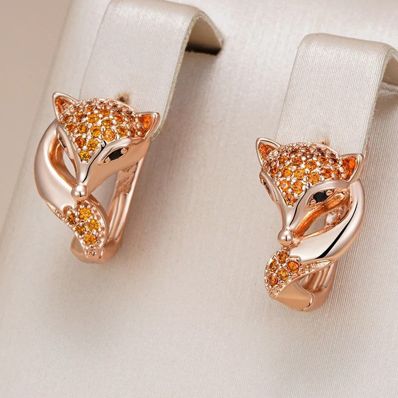 Elegant Fox Zircon Earrings