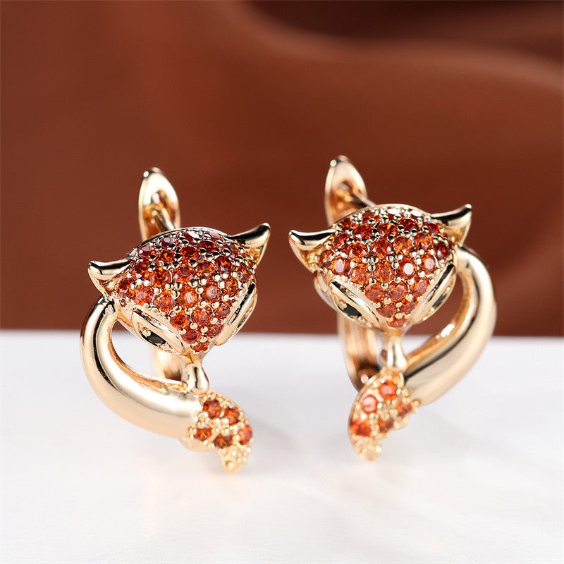 Elegant Fox Zircon Earrings