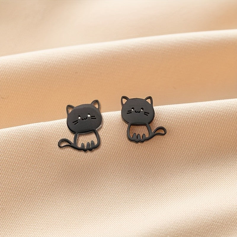 Dainty Cute Cat Stud Earrings