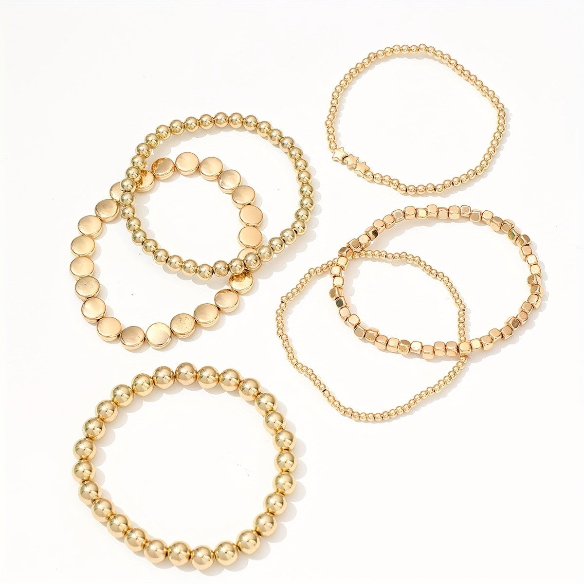 6pc Boho Mixed Bead Anklet Set