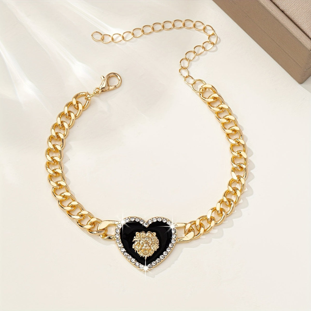 Classy Black Heart Lion Anklet