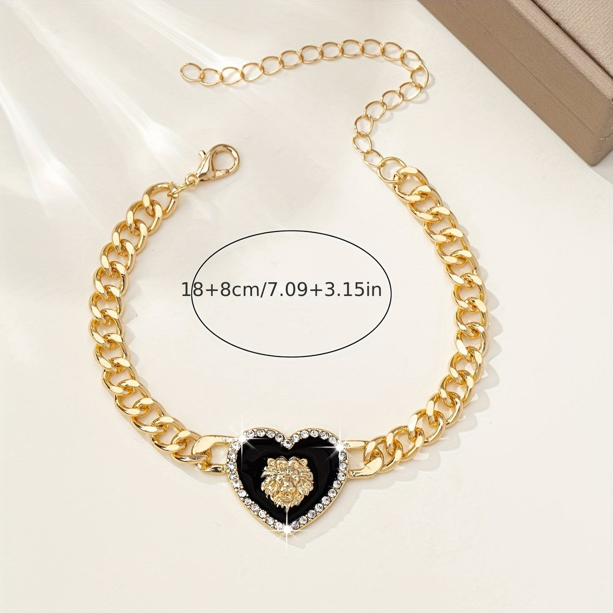Classy Black Heart Lion Anklet