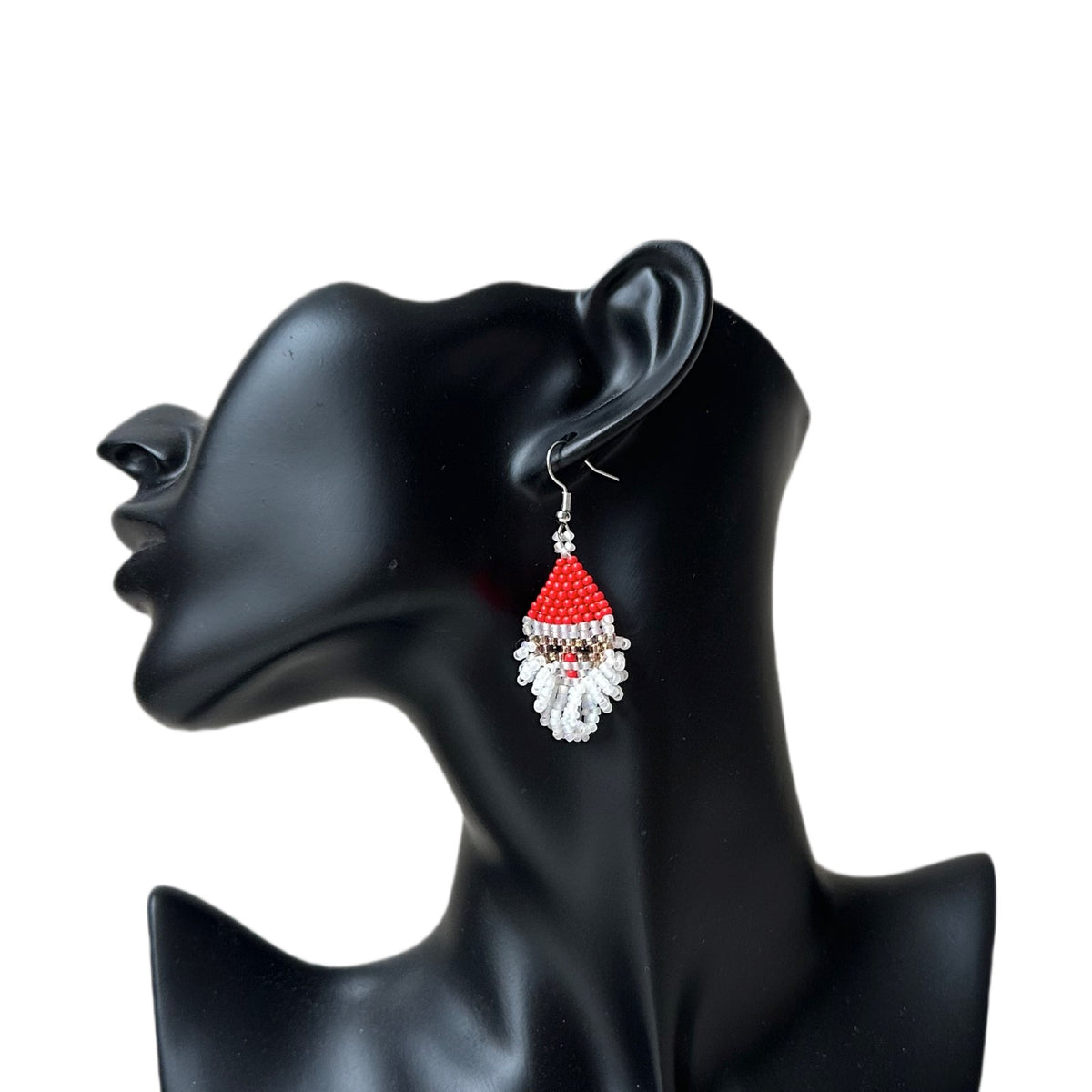 Boho Beaded Santa Claus Earrings