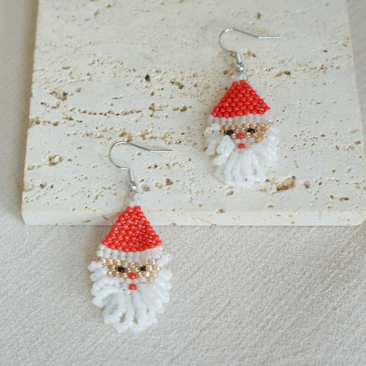 Boho Beaded Santa Claus Earrings
