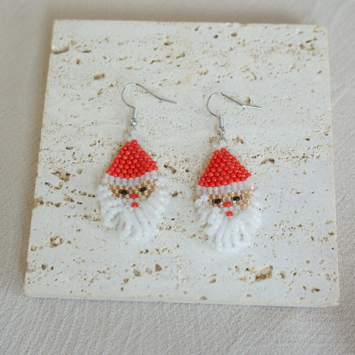 Boho Beaded Santa Claus Earrings