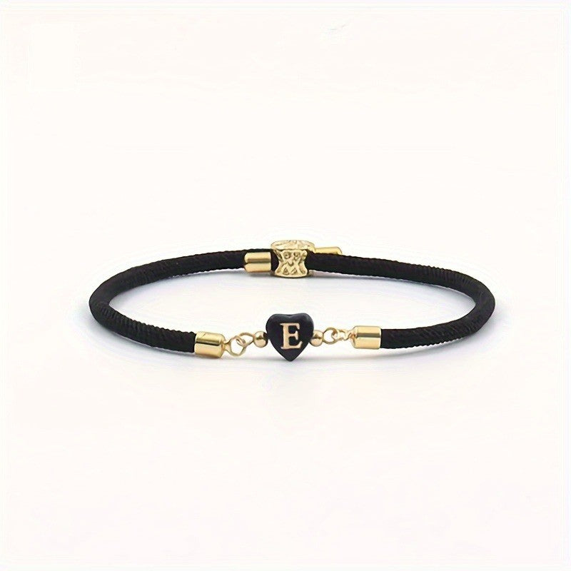 Classy Black Initial Love Bracelet
