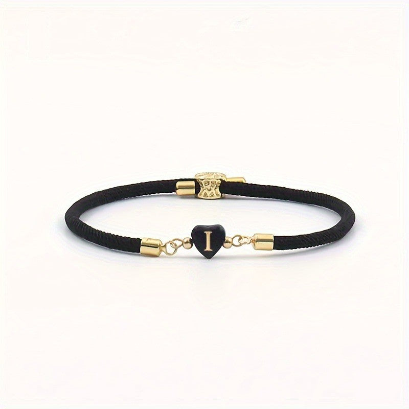 Classy Black Initial Love Bracelet