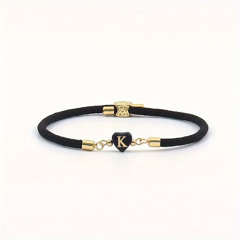 Classy Black Initial Love Bracelet