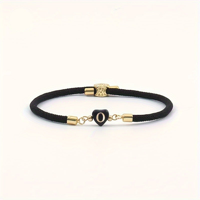Classy Black Initial Love Bracelet
