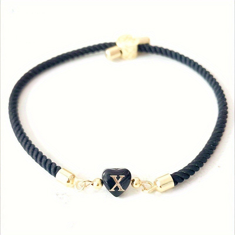 Classy Black Initial Love Bracelet