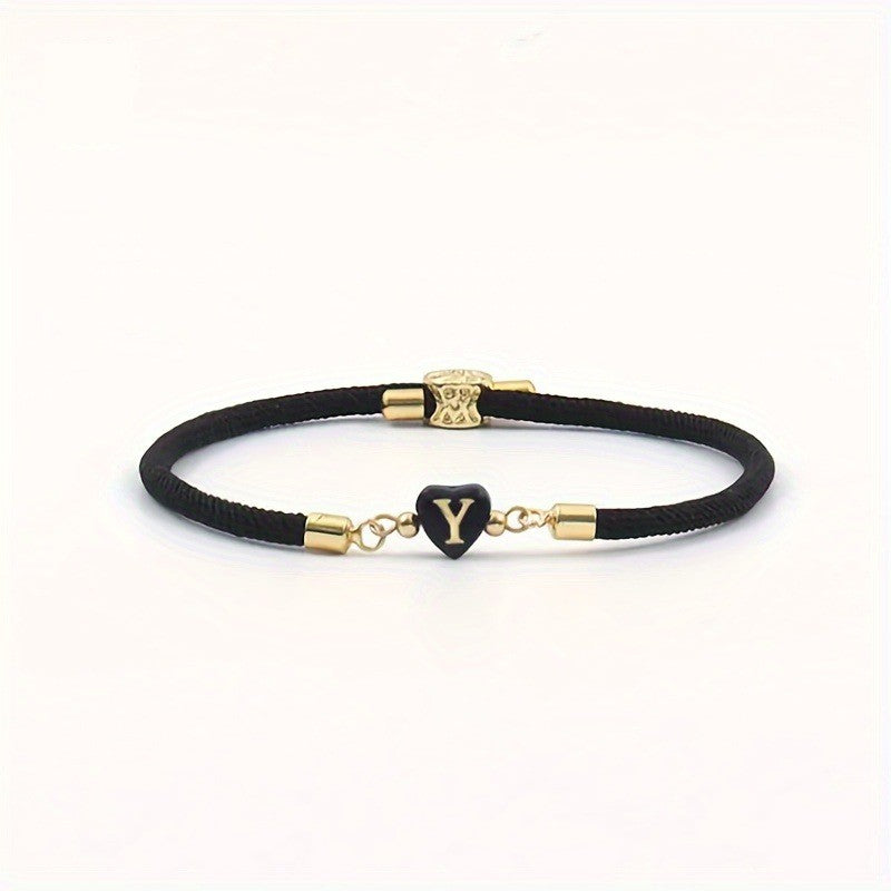 Classy Black Initial Love Bracelet