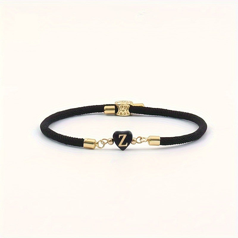 Classy Black Initial Love Bracelet