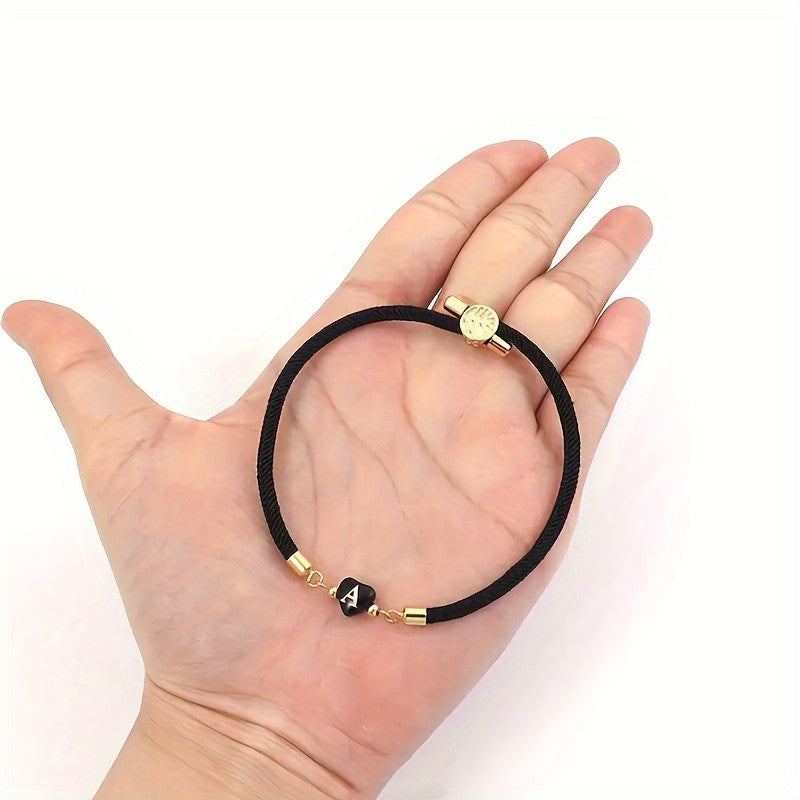 Classy Black Initial Love Bracelet