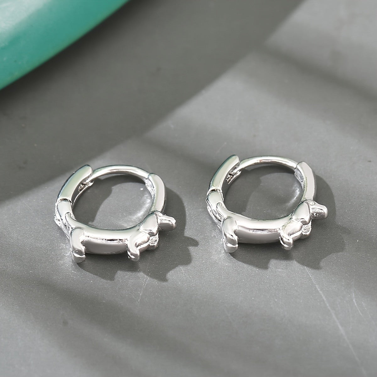 Dainty Dachshund Hoop Earrings
