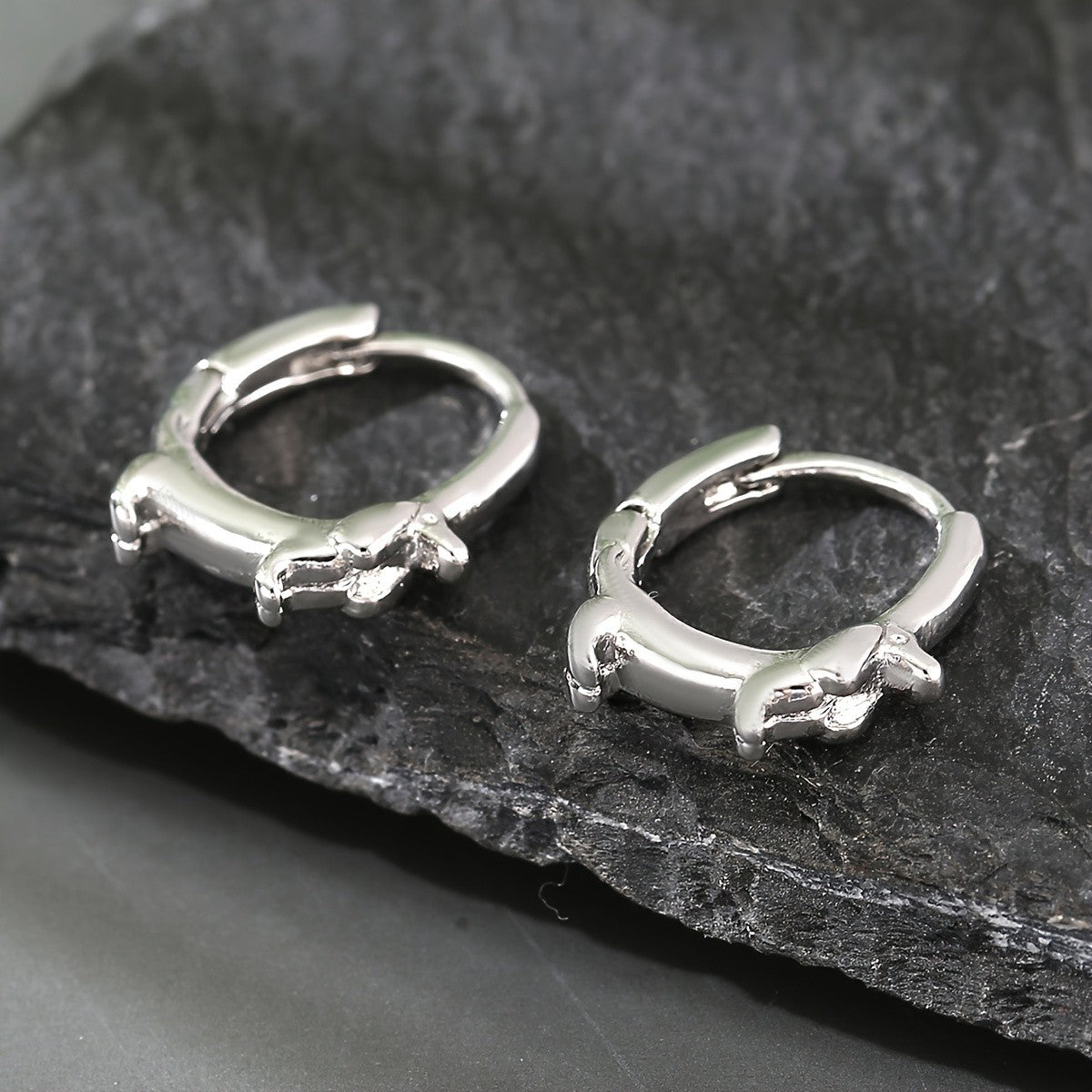 Dainty Dachshund Hoop Earrings