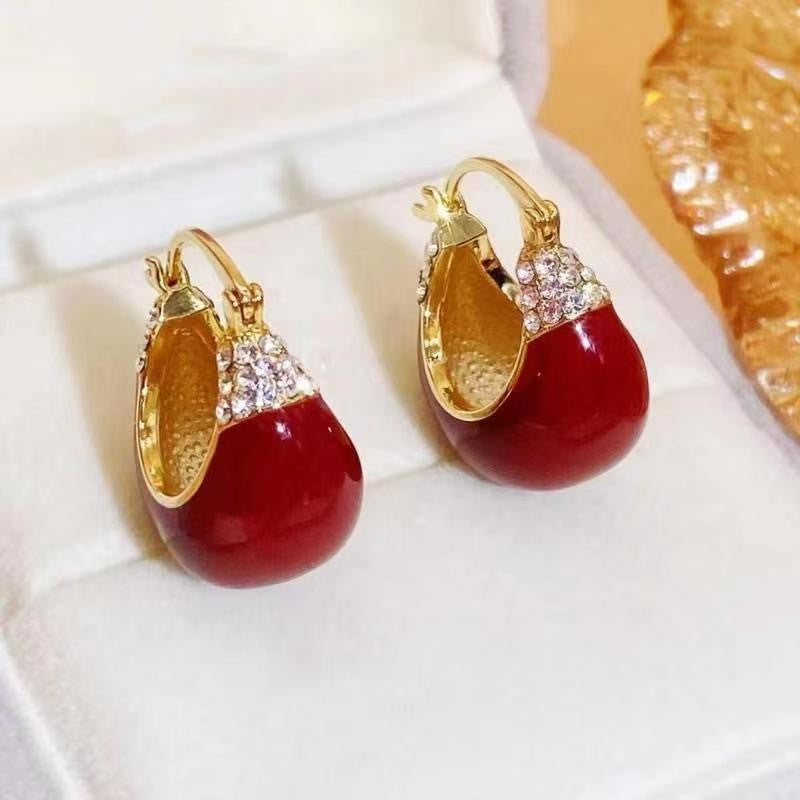 S925 Elegant Green Drop Earrings