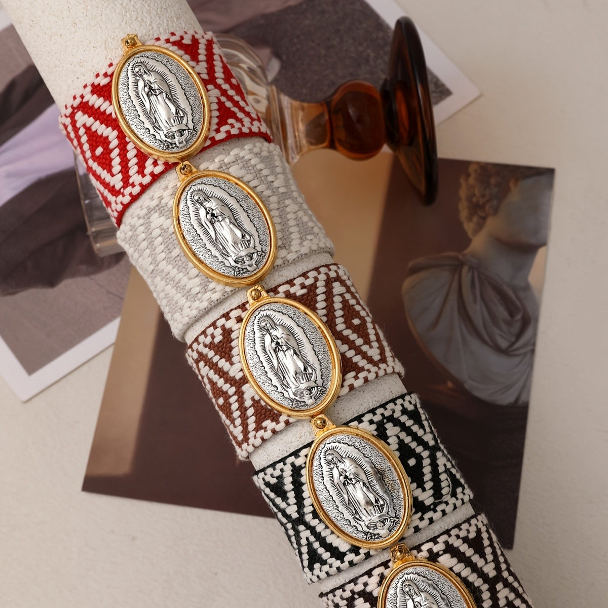 18k Boho Religious Virgin Mary Bracelet
