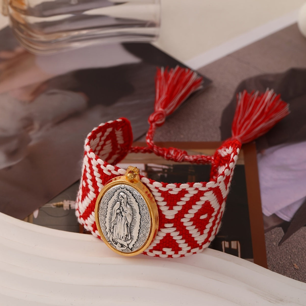 18k Boho Religious Virgin Mary Bracelet