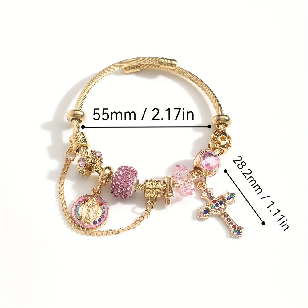 Boho Religious Charm Bangle Bracelet