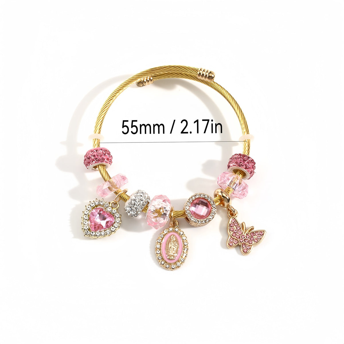 Boho Religious Charm Bangle Bracelet
