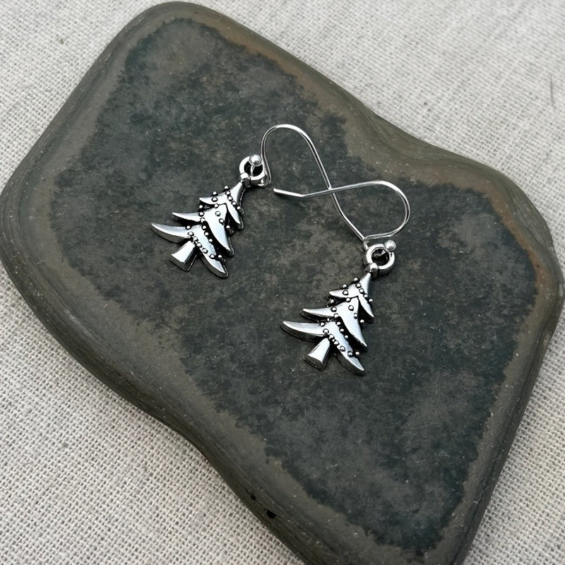Vintage Christmas Tree Dangle Earrings