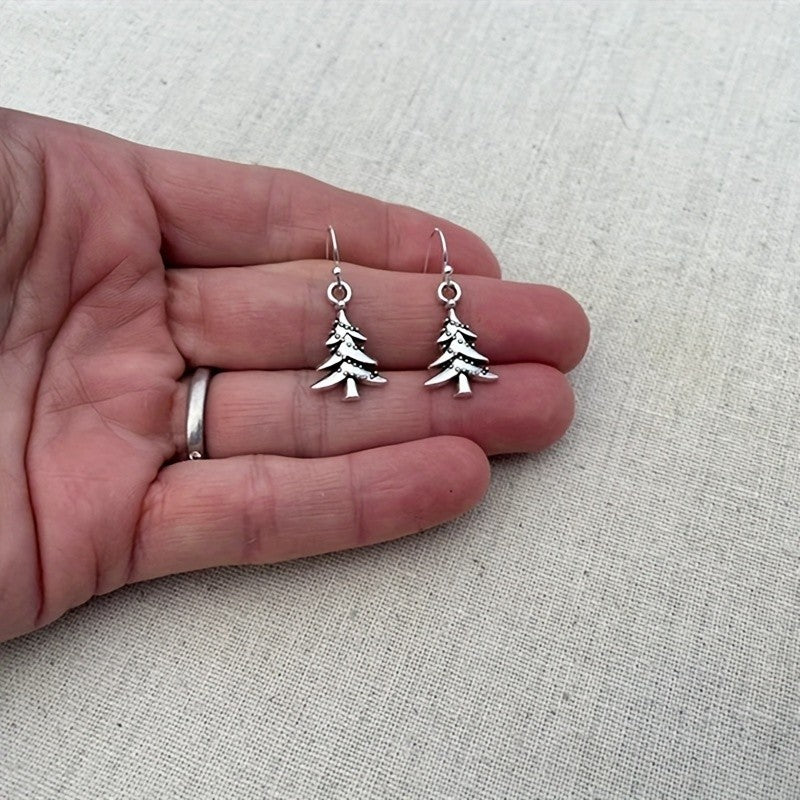 Vintage Christmas Tree Dangle Earrings