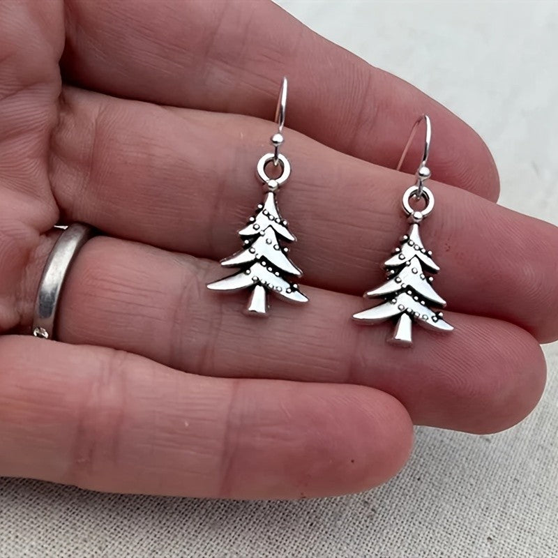 Vintage Christmas Tree Dangle Earrings
