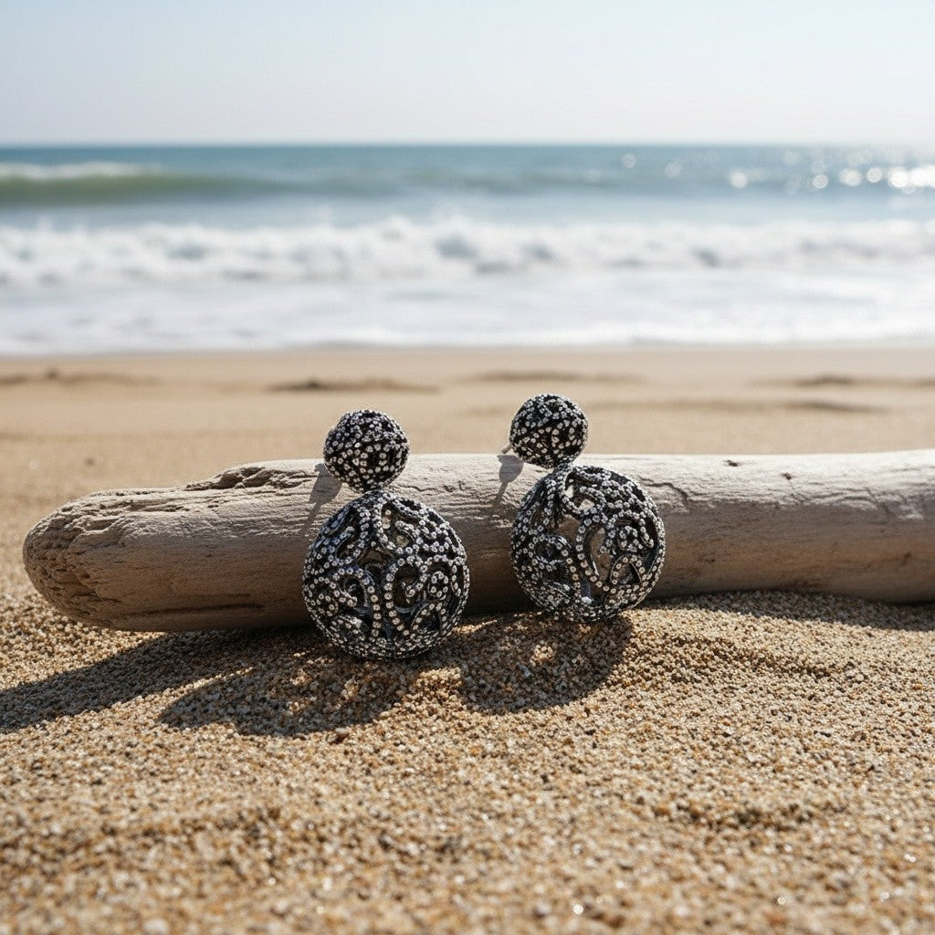 Vintage Inspired Filigree Ball Earrings