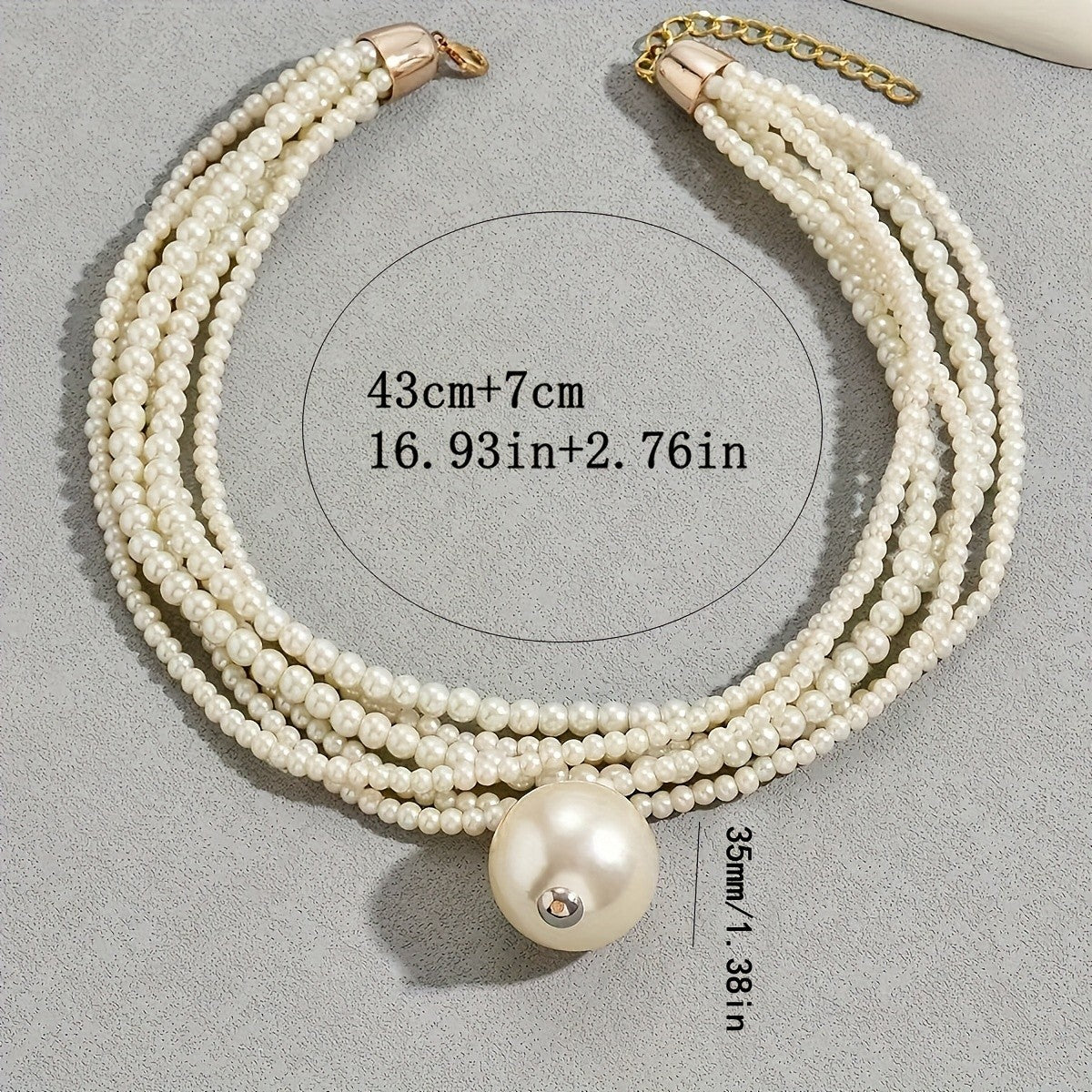 Elegant Multi-Layer Faux Pearl Drop Necklace