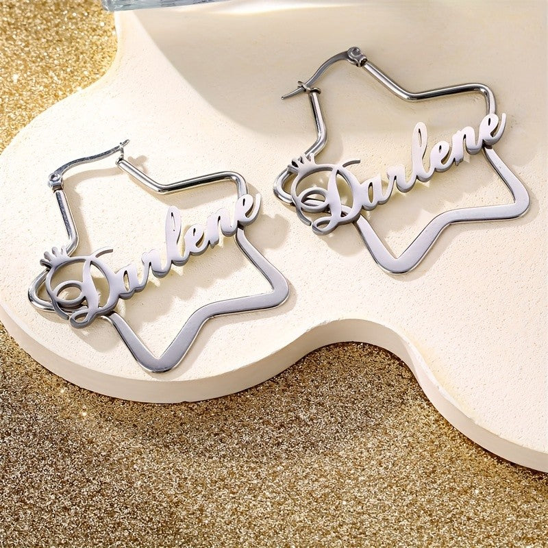 Elegant Star Name Earrings