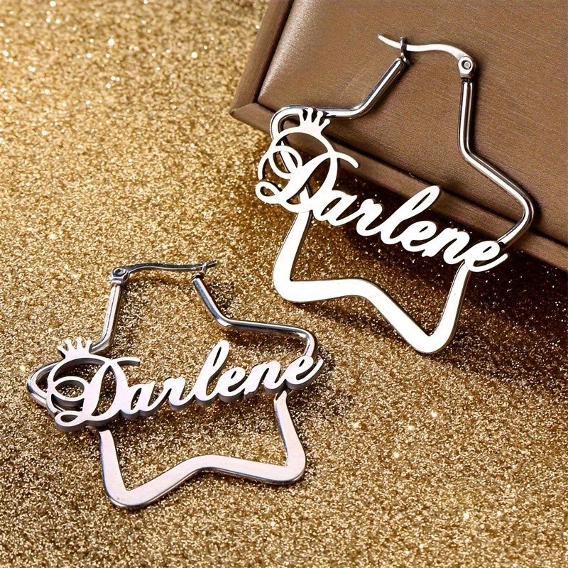 Elegant Star Name Earrings