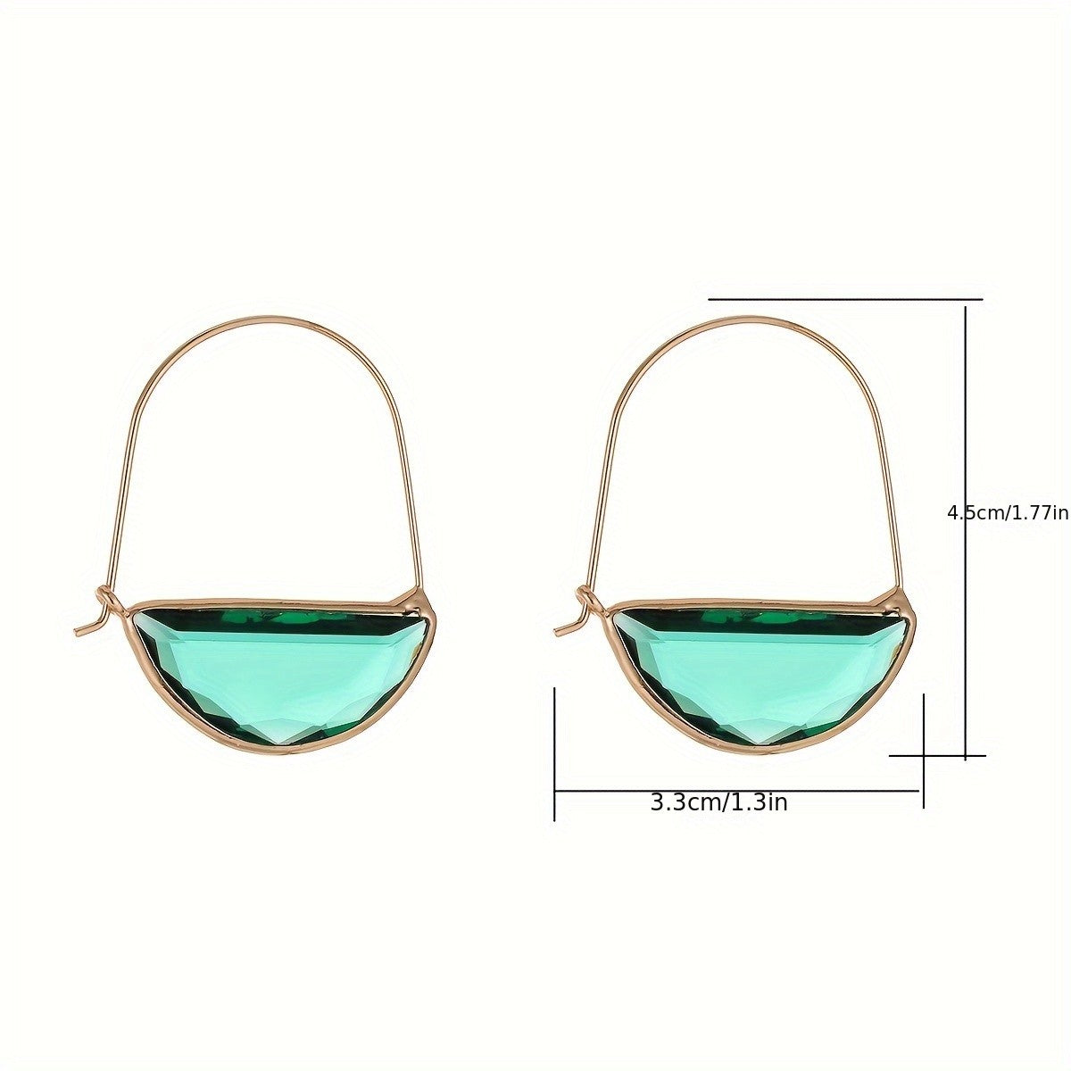 Boho Emerald Green Glass Drop Earrings