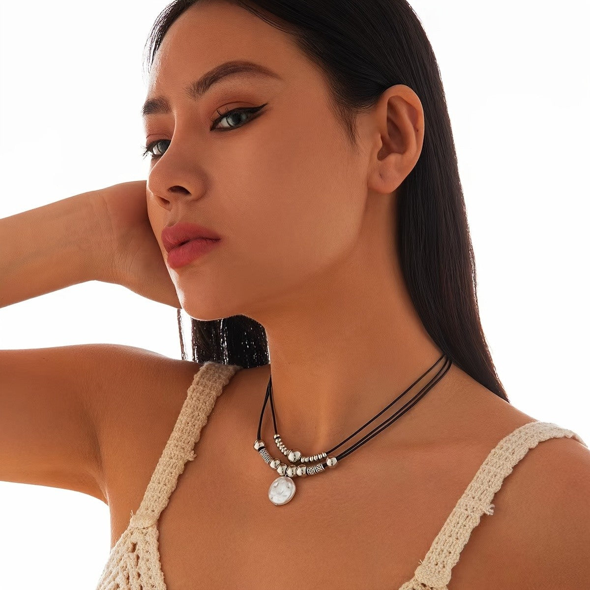 Elegant Adjustable Moon Phase Choker Necklace