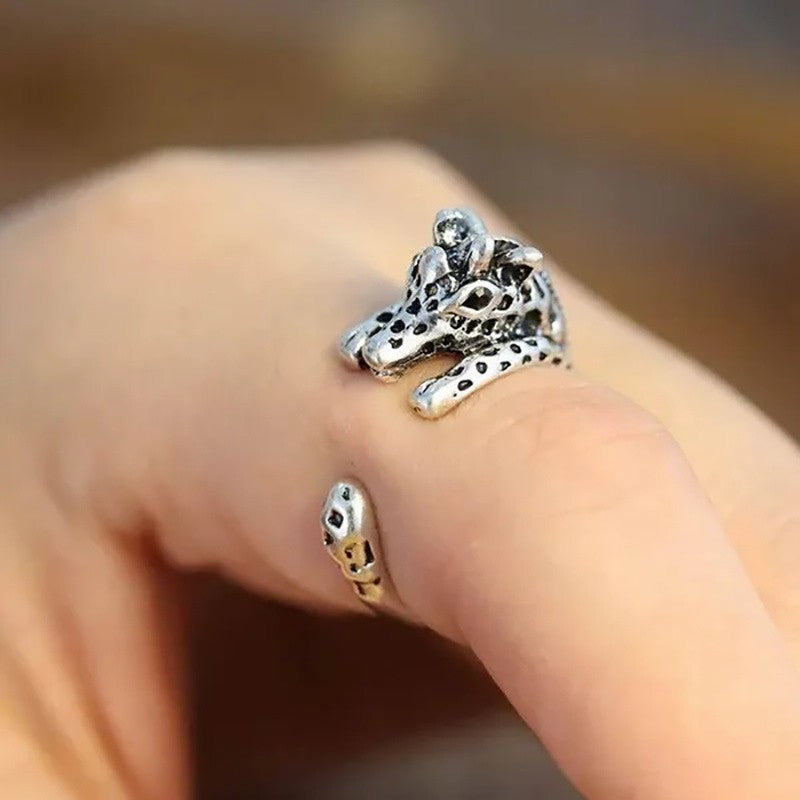 2pc Vintage Giraffe Wrap Ring Set