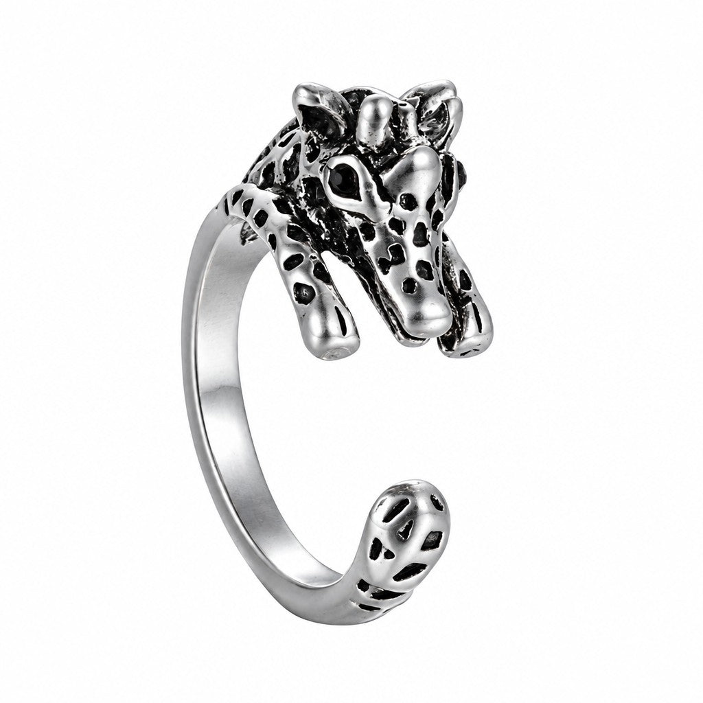 2pc Vintage Giraffe Wrap Ring Set