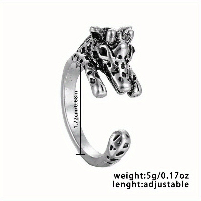 2pc Vintage Giraffe Wrap Ring Set