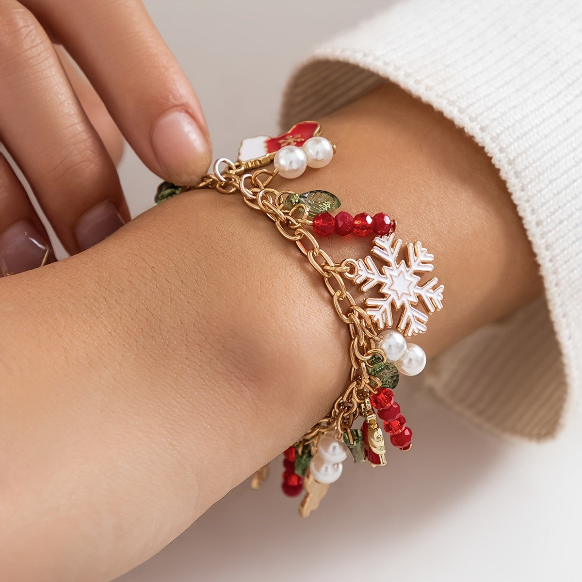 Festive Snowflake Charm Bracelet